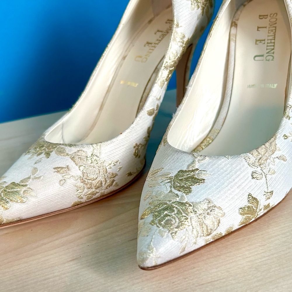 Something Bleu Stella Pump in Ivory Romance Brocade, US Size 11 - Picture 5 of 8